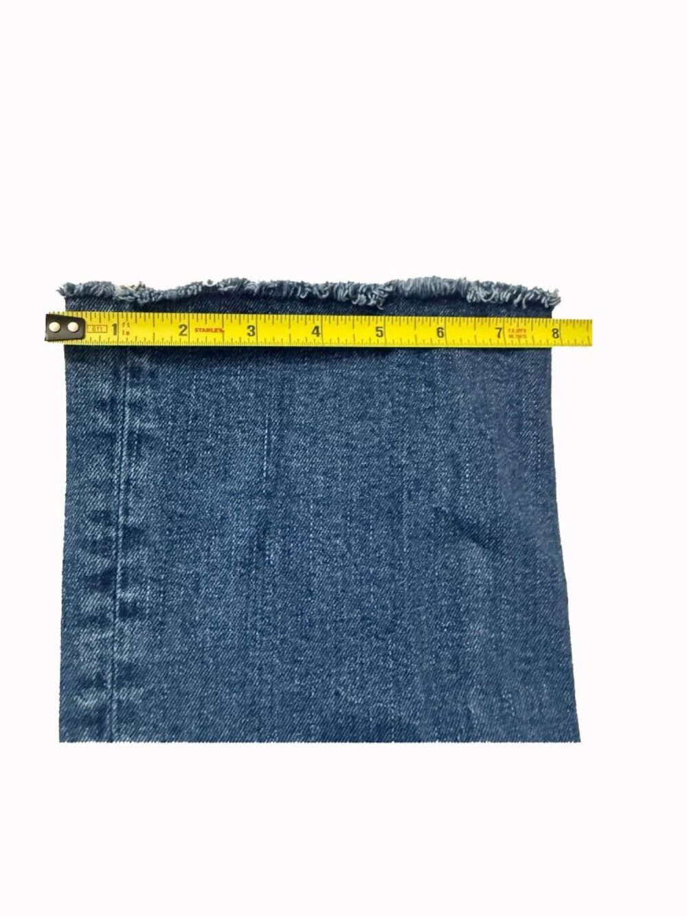 MADEWELL Mid-rise Kick Out Jeans Raw Edges Size 24 Med Blue Rinse - Picture 9 of 10